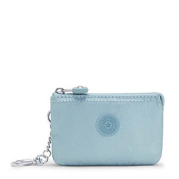 Kipling Creativity Mini Metallic Pouch Keychain Vesker Aqua | NO 1116MQ